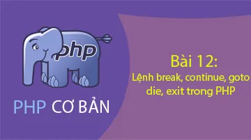 Lệnh break, continue, goto, die, exit trong php